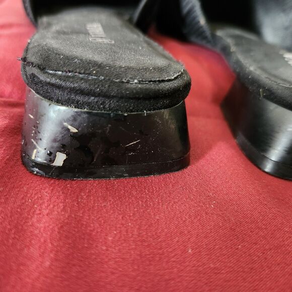 VIVAIA Yaffa Pointed Toe Knot Mules Size 38 (US 7.5) Eco Knit Black Fancy Party - Picture 4 of 10